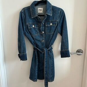 Zara denim tie dress